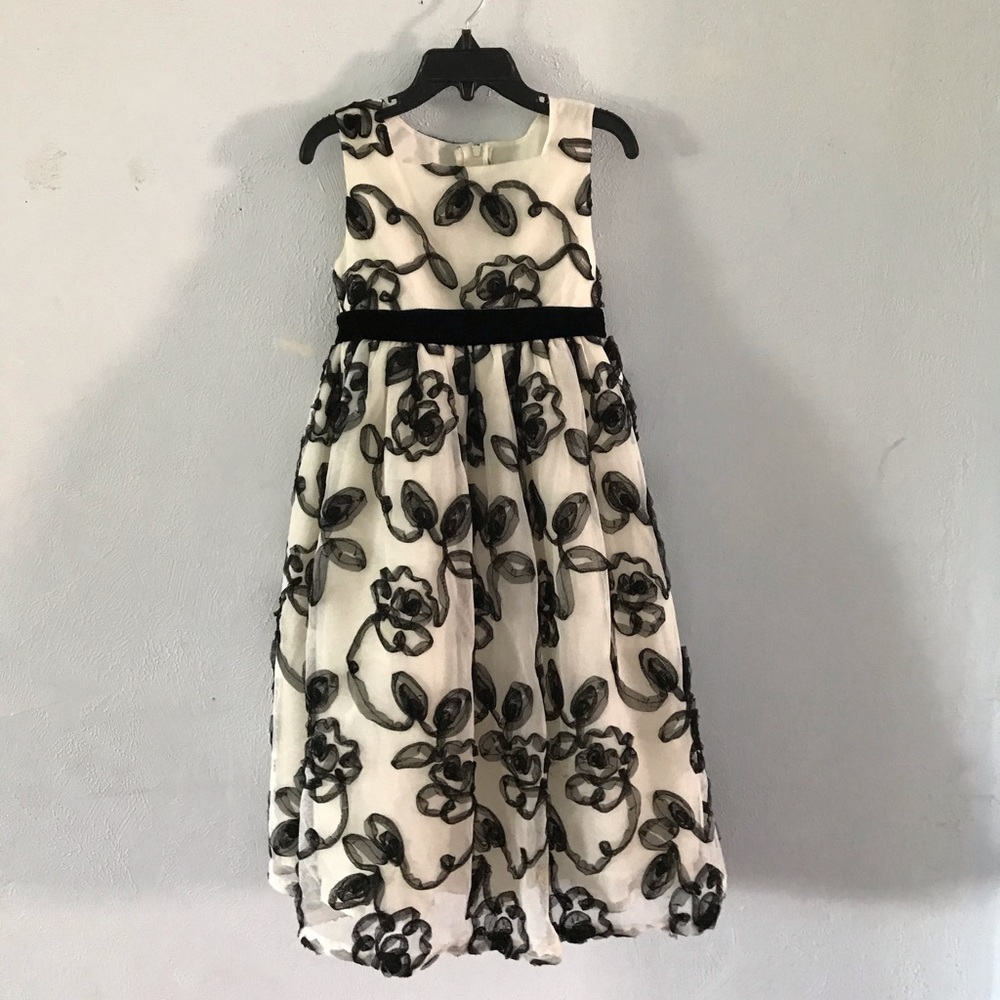 Black and cream floral dress